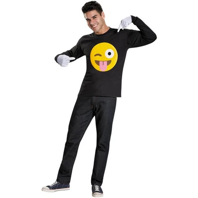 Kit de disfraz emoji lengua hombre Foto 1 de 2