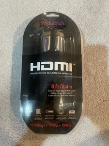 HDMI Rocketfish 8ft High Speed Cable 10.2 Gbps ~ New 8 Feet -In Wall Certified - Picture 1 of 3