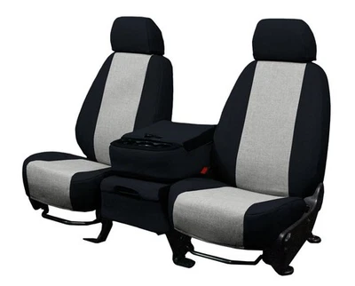 Fundas de asiento de auto CalTrend para Ford Bronco 1989-1991 gris claro tweed traseras personalizadas Foto 1 de 4