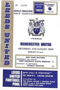 LEEDS UNITED V MANCHESTER UNITED ~ 27 DE AGOSTO DE 1966 ~ PROGRAMA EN BUEN ESTADO - Imagen 1 de 1