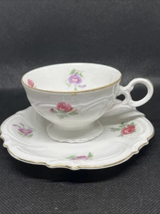 Floral Pattern Porzellan Imperial Germany Bavaria Teacup And Saucer - Picture 1 of 8