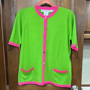 Gretchen Scott Designs Green and Pink Cardigan - Picture 1 of 5