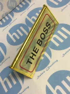 The Boss Novelty deck stop Gold sign *new* - Picture 1 of 4