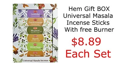 Hem Gift BOX Universal Masala Incense Sticks With FREE INCENSE BURNER - Image 1 of 4