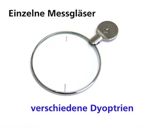 Einzelne Messgläser Messglas Metallrand schmal 38 mm cyl. + und - Zylinder NEU - Bild 1 von 1