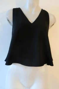 NWT Womens Club Monaco Black V-Neck Leary Tank Chemise Trapeze Top S/P * - Picture 1 of 6