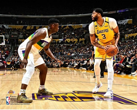 Anthony Davis Los Angeles Lakers Unsigned vs. Zion Williamson 8" x 10" Photo Cover