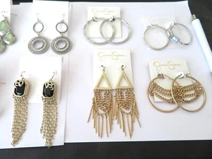 JESSICA SIMPSON 10 PAIR EARRINGS ALL PIERCED JS6 - Picture 1 of 7