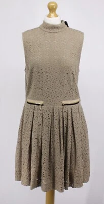JUCY COTURE WOMENS FLORAL CAPPUCCINO LACE SLEEVELESS RACER DRESS RRP £248 EP - Image 1 of 4