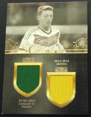 2015 Futera Unique Mesut Ozil Memostars # 26/27 Dual Patches Game Jersey #MD09 - Image 1 of 4