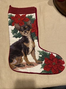 Claws Collection Union Needlepoint Stocking Dog Min Pin or Chihuahua NWOT - Picture 1 of 5