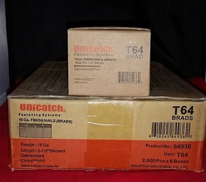 2-1/2" 16 Gauge gerade galv. Finish Nägel (2500/Bx.) 6 Boxen/Koffer - Bild 1 von 2