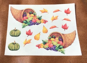 🔥VINTAGECREATIVE MEMORIES STICKERS CORNUCOPIA THANKSGIVING FRUITS VEGETABLES * - Picture 1 of 1