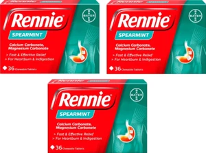 Rennie Spearmint 36'S Heartburn & Indigestion Relief X3 PACKS 108 TABLETS - Picture 1 of 5