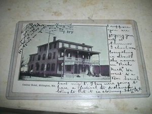 Seltene alte Postkarte 1907 The Central Hotel Millington Md Maryland Chestertown - Bild 1 von 2