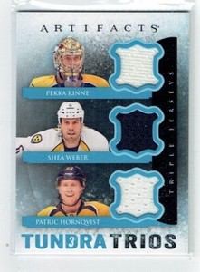 13-14 UD Artifacts Tundra Trios  Pekka Rinne--Shea Weber--Patric Hornqvist