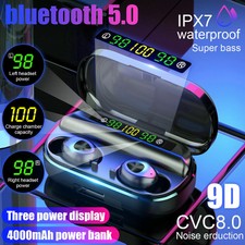 4000mAh bluetooth 5.0 TWS Headset Wireless Headphone Stereo Earphones Earbuds