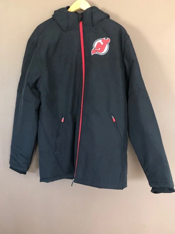 New Jersey Devils Fanatics Authentic Rinkside Parka Hooded Jacket Coat L Cover