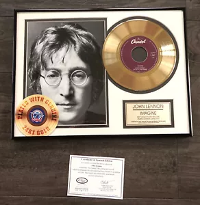 JOHN LENNON IMAGINE DISCO DE ORO 24K PLACA LP EDICIÓN LIMITADA 2496/2500 45 Singl - Imagen 1 de 3