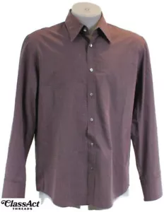 Camicia uomo Hugo Boss uomo marrone manica lunga aderente geo mertic taglia XL - Foto 1 di 7