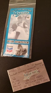 NEW: VINTAGE 2000 - FLORIDA MARLINS PIN & GAME TICKET- RYAN DEMPSTER UNOPENED!! - Picture 1 of 6