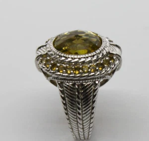 JUDITH RIPKA 925 SILVER OVAL GINGER QUARTZ RING. Size 8.5 - Picture 1 of 5