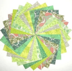 40 5" Quilting Fabric Squares Green Grass/Shades of Green/BUY IT NOW!!! - Picture 1 of 1