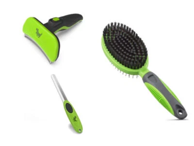 ORFELD Pet Grooming Brush &Nail Grinder set for Dogs and Cat Shedding Tool Curved Brush