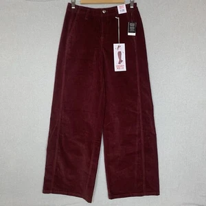 CELEBRITY PINK Women's Burgundy Wide Leg Corduroy Pants Size 7/28 (32x32.5 ) NWT - Picture 1 of 9