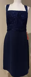 JS COLLECTIONS Womens Navy Blue Occasion Evening Dress NWT - Sz 14 - Picture 1 of 6