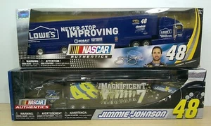 2-Jimmie Johnson NASCAR Authentics 1:64 Hauler #48 Lowes Hendricks 2012 & 2017 - Picture 1 of 21