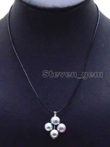 SALE Big 10-11mm gray potato Natural Pearl pendant 18" Leather Necklace-n5923 - Picture 1 of 4