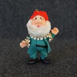 Walt Disney Snow White and the Seven Dwarfs Ornament Vintage Felt Flocked Japan - Picture 1 of 18