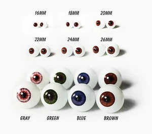 Top Quality MADE IN JAPAN Glastic Realistic Doll Eyes Eyeball Craft Life Like - Picture 1 of 13