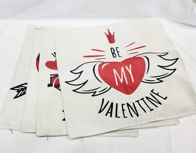 Funda de Cojín Red Heart Be Mine Love You Día de San Valentín Lino Funda de Almohada 17"x 17" Foto 1 de 4