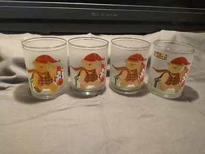 Juego de 4 vasos Culver Yule Bear Christmas Lowball Whiskey Rocks oro 22k vintage - Imagen 1 de 13