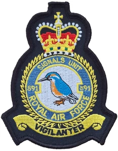 591 Signals Unit Royal Air Force gestickter Aufnäher Abzeichen - MOD LIZENZIERT - Bild 1 von 7