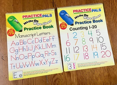 Lot 2 Practice Pals Write On Wipe Clean Practice Book Counting 1 - 20 - Letters - Image 1 of 3