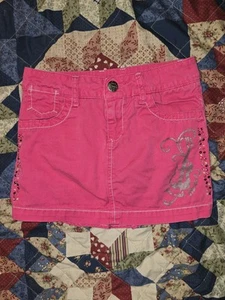 Y2K DISNEY HANNAH MONTANA Girls PINK Sparkling Metalic Guitar Glam Skort Size 8 - Picture 1 of 4