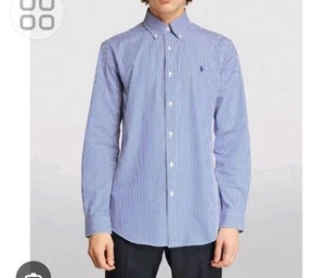 Polo Ralph Lauren Hemd Gr. 34-35 Classic Fit blau gestreift Button Down - Bild 1 von 10