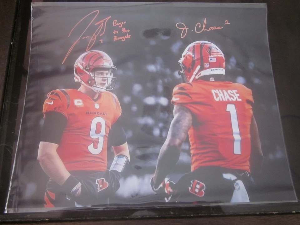 FOTO RP FIRMADA POR JOE BURROW JA'MARR CHASE LSU TIGERS CINCINNATI BENGALS 8x10 🏆🐯 Foto 1 de 1