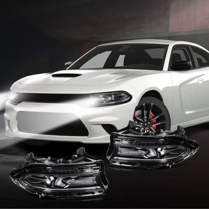 For Dodge Charger 2015-2023 Black Housing Projector Headlights Assembly Pair - Picture 1 of 11