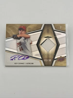 2008 Upper Deck Spectrum Swatches Signatures Roy Oswalt Auto Mem #d 1/30 - Image 1 of 2