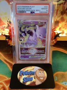 2023 Play! Pokemon Prize Pack Series 3 Mewtwo VSTAR 031 - PSA 10 GEM MINT - Picture 1 of 3