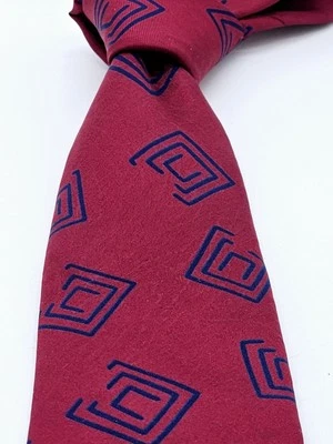 Corbata vintage Givenchy Monsieur roja seda italiana geométrica Foto 1 de 4