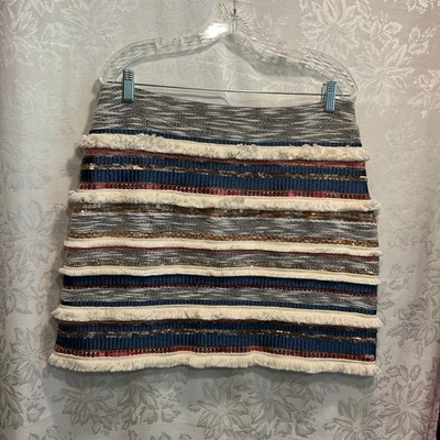 Minifalda Anthropologie Moulinette Soeurs Erine Flecos Rayas Lentejuelas Talla 10 Foto 1 de 4