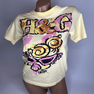 Hysteric Glamour Yellow Graphic Mask Print T Shirt XS Small Baby Tee Y2K Japan - Image 1 of 4