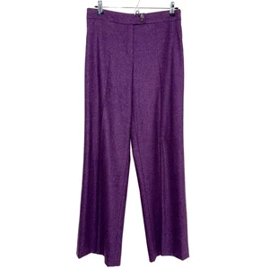 Etro Wollhose mit flacher Vorderseite weitem Bein - meliert lila 44/8 - Bild 1 von 5