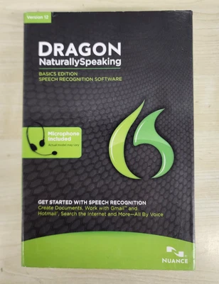 NEW Nuance Dragon Naturally Speaking Basics Version 12 Microphone Included - Image 1 of 4