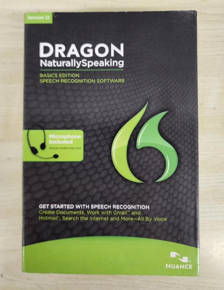NEW Nuance Dragon Naturally Speaking Basics Version 12 Microphone Included - Image 1 of 4